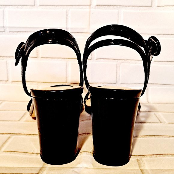 Black Daisy Strappy High Heel Sandals size 9.5 - Picture 7 of 9